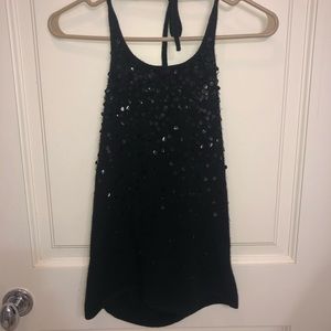 SAKS Black sequined top
